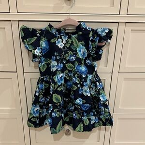 Janie and Jack Blue Floral Ruffle Dress
